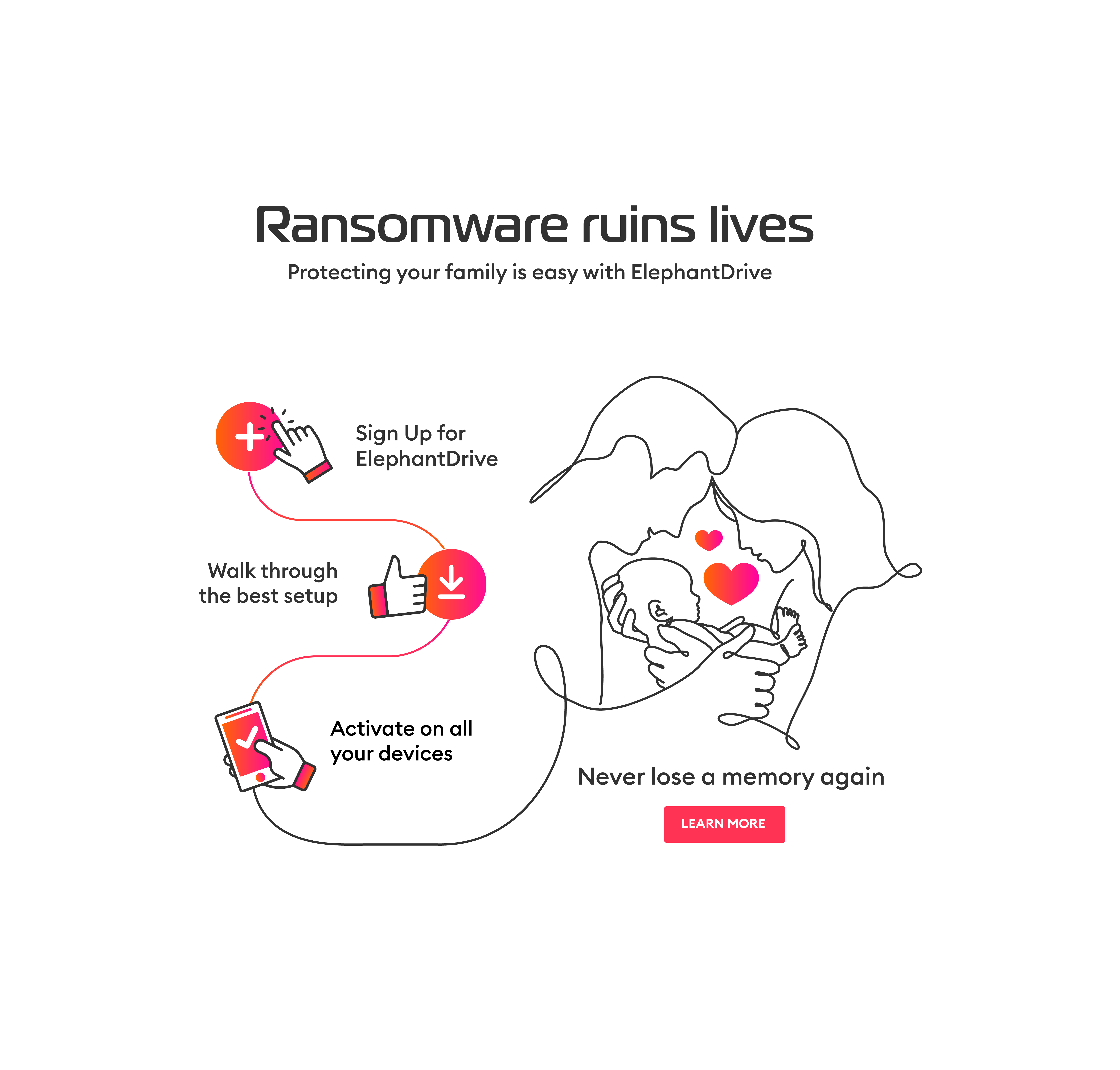 ElephantDrive Landing Page Illustration